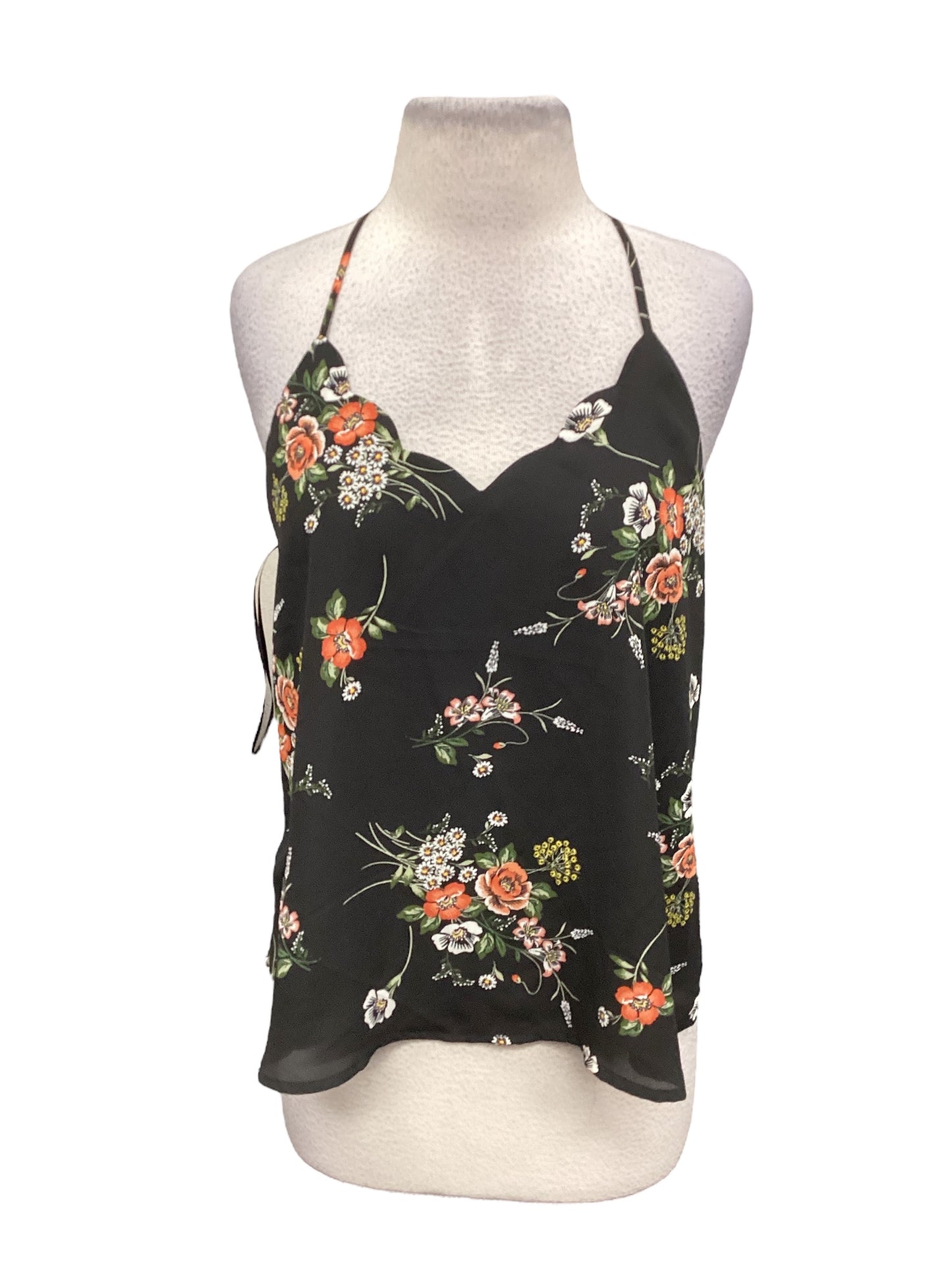 Floral Print Top Sleeveless Clothes Mentor, Size M