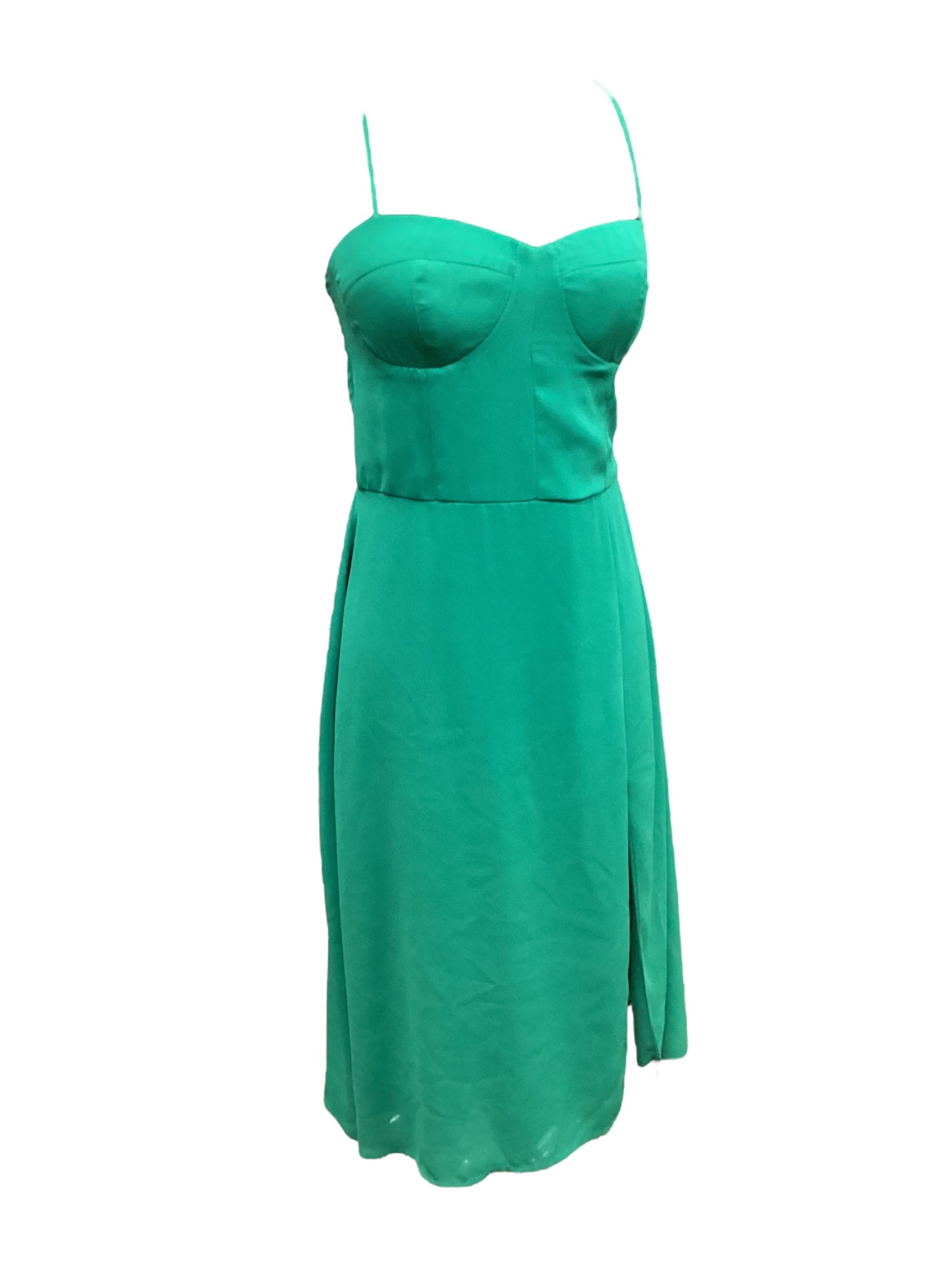 Green Dress Casual Midi Socialite, Size M