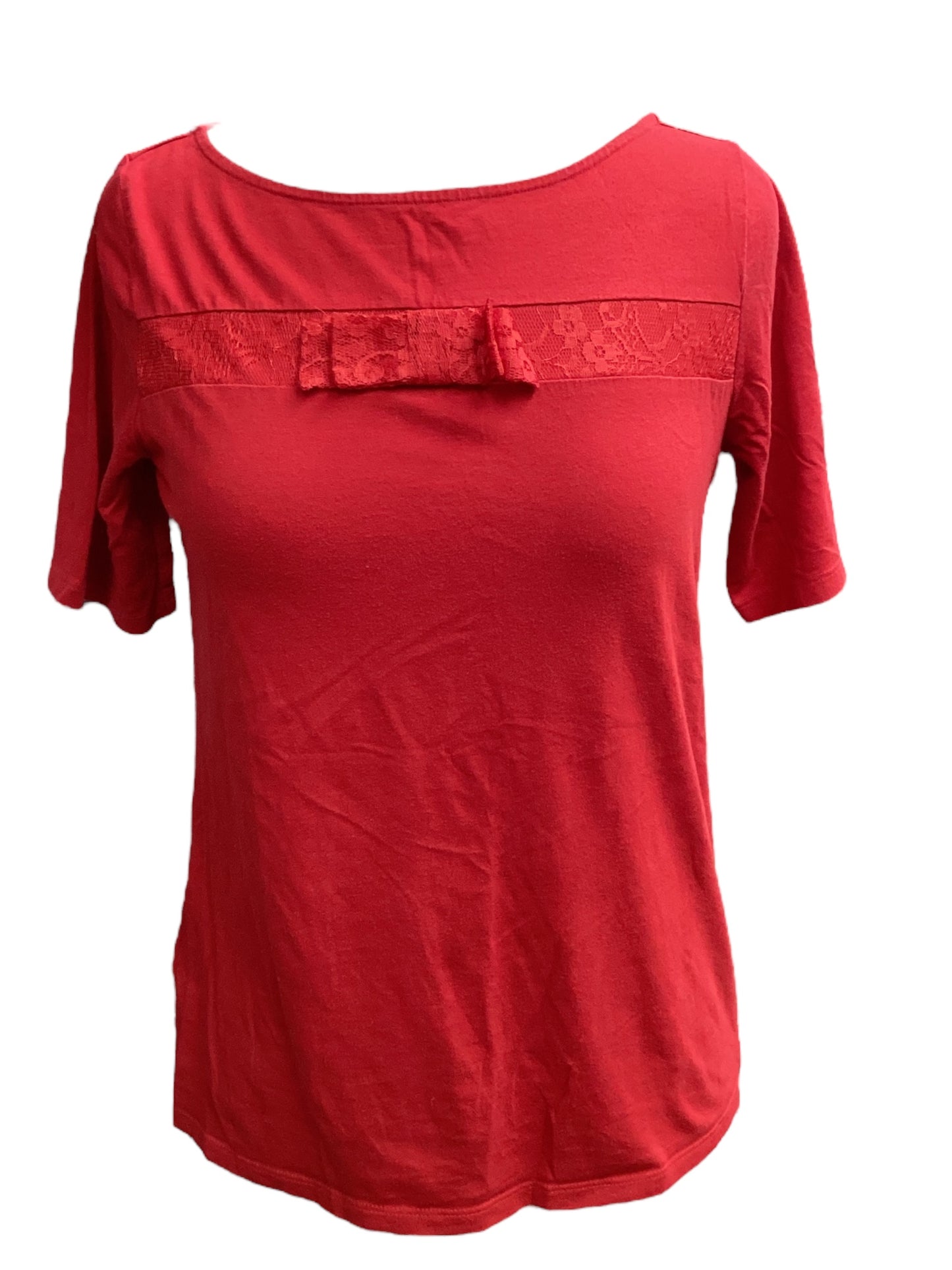 Red Top Short Sleeve Ann Taylor, Size S