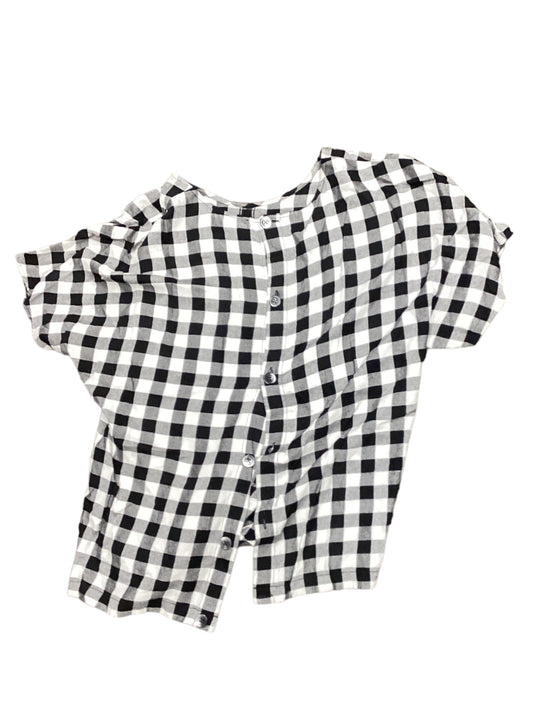 Plaid Pattern Top Short Sleeve Madewell, Size S