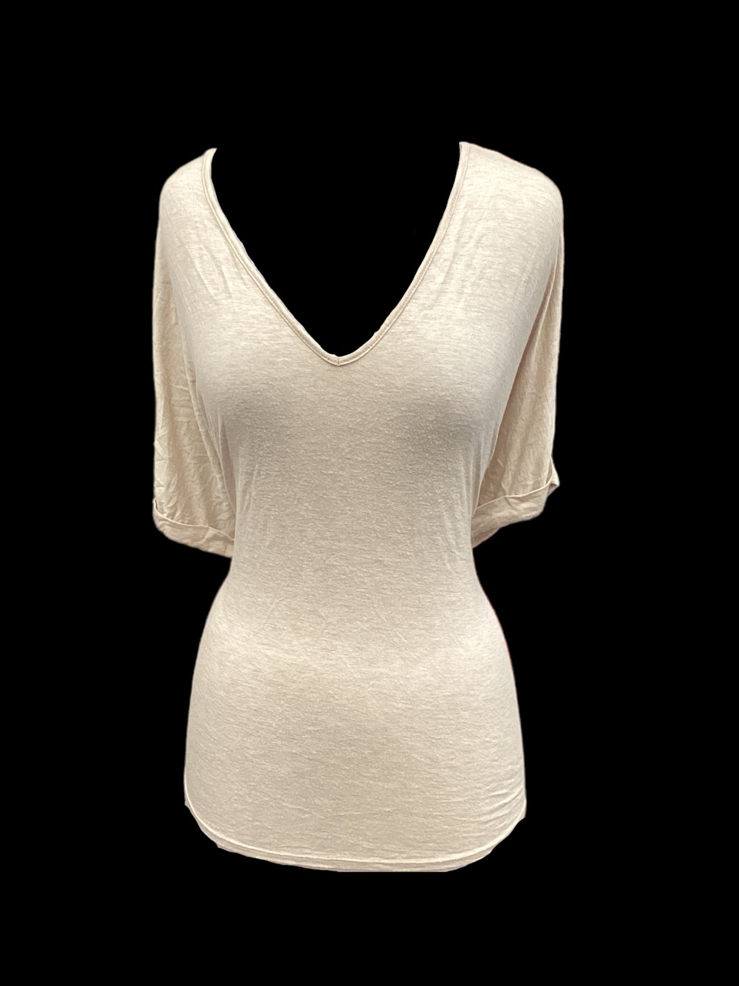 Top Short Sleeve By Miami In Beige, Size: S