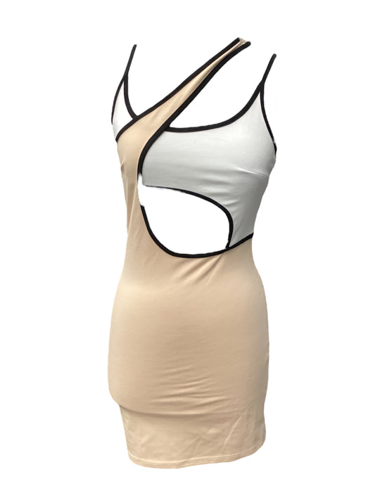 Dress Casual Short By Clothes Mentor In Tan & White, Size: S