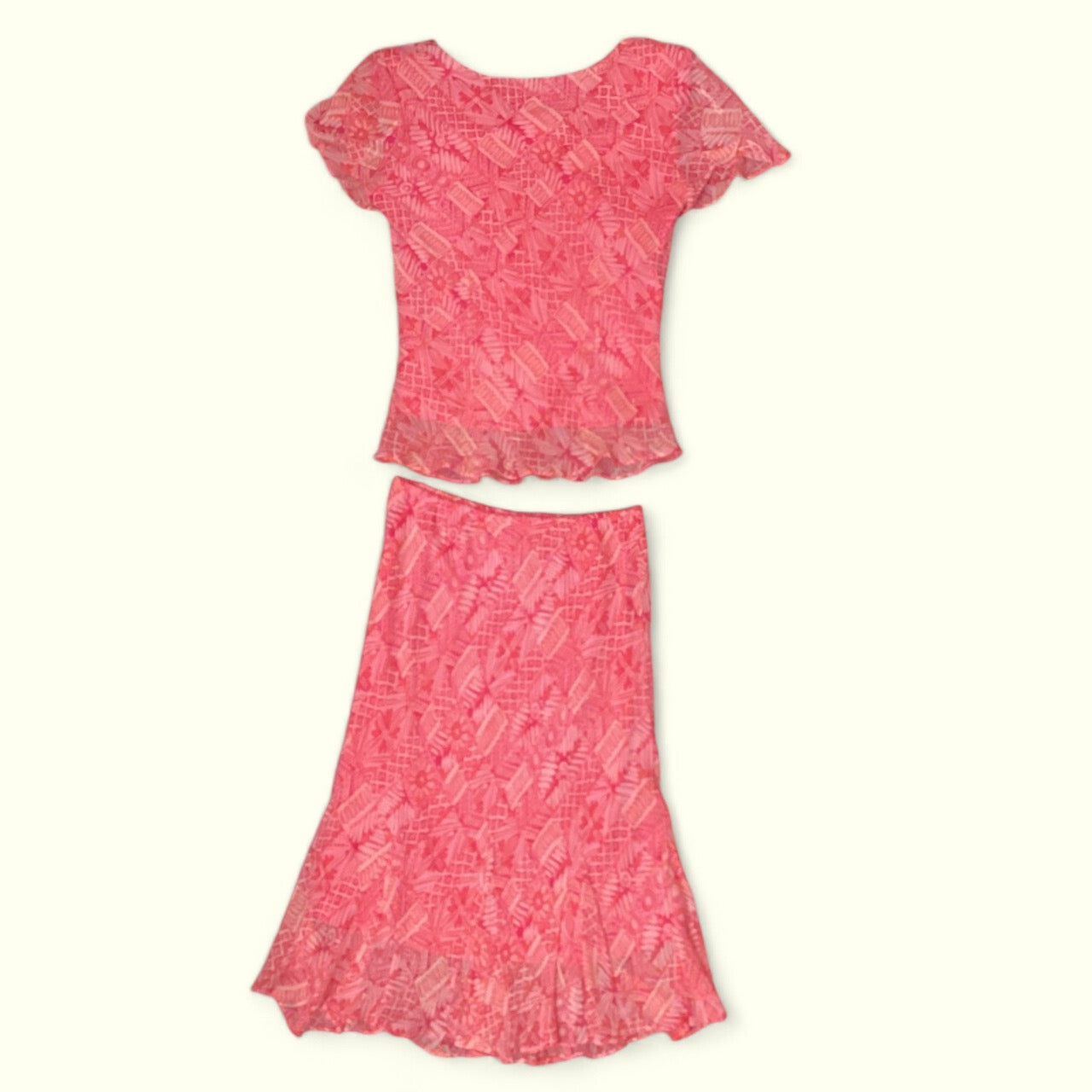 Skirt Set 2pc By Karin Stevens In Pink, Size: 10