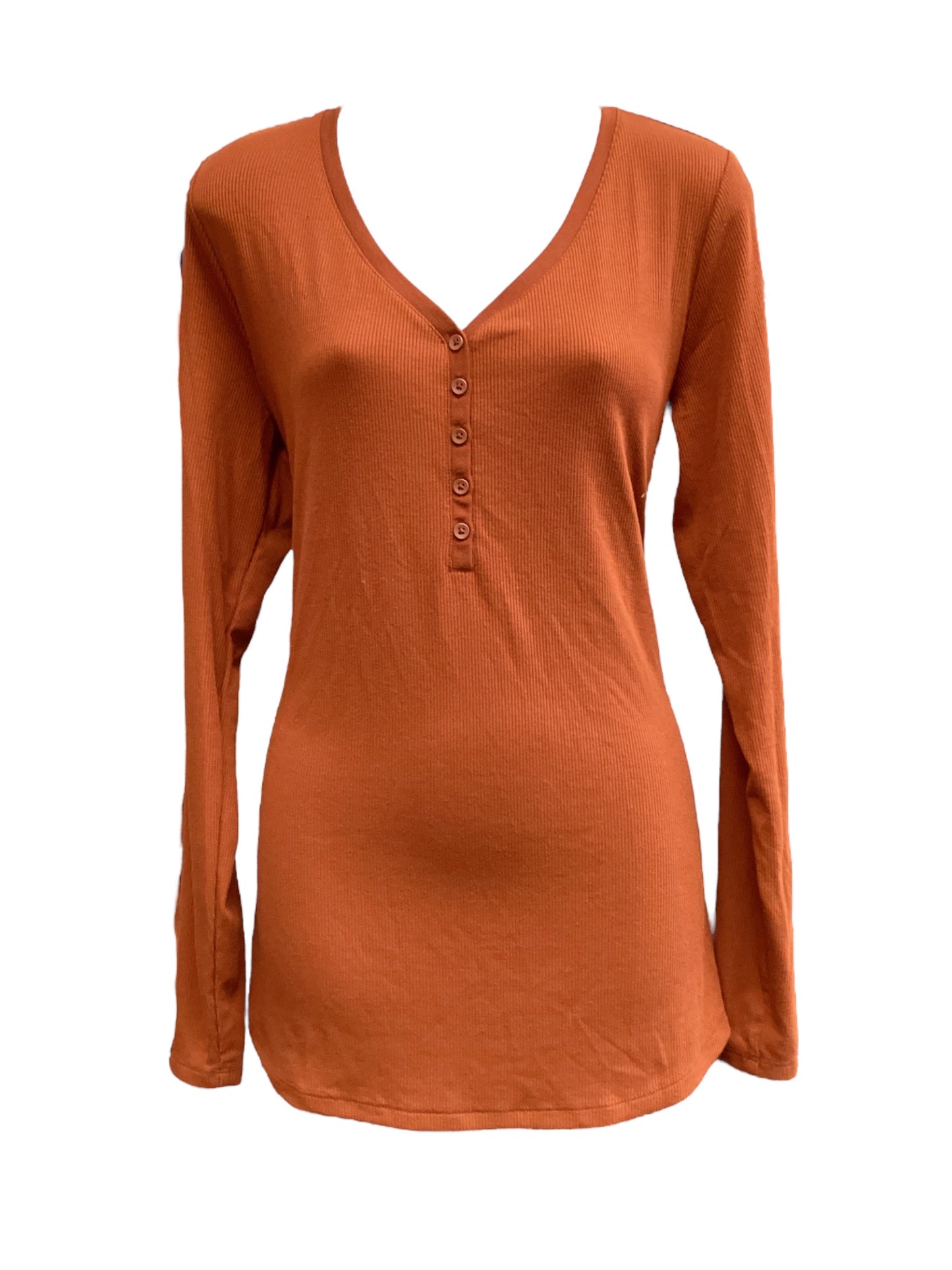 Top Long Sleeve By Ana In Orange, Size: Xl