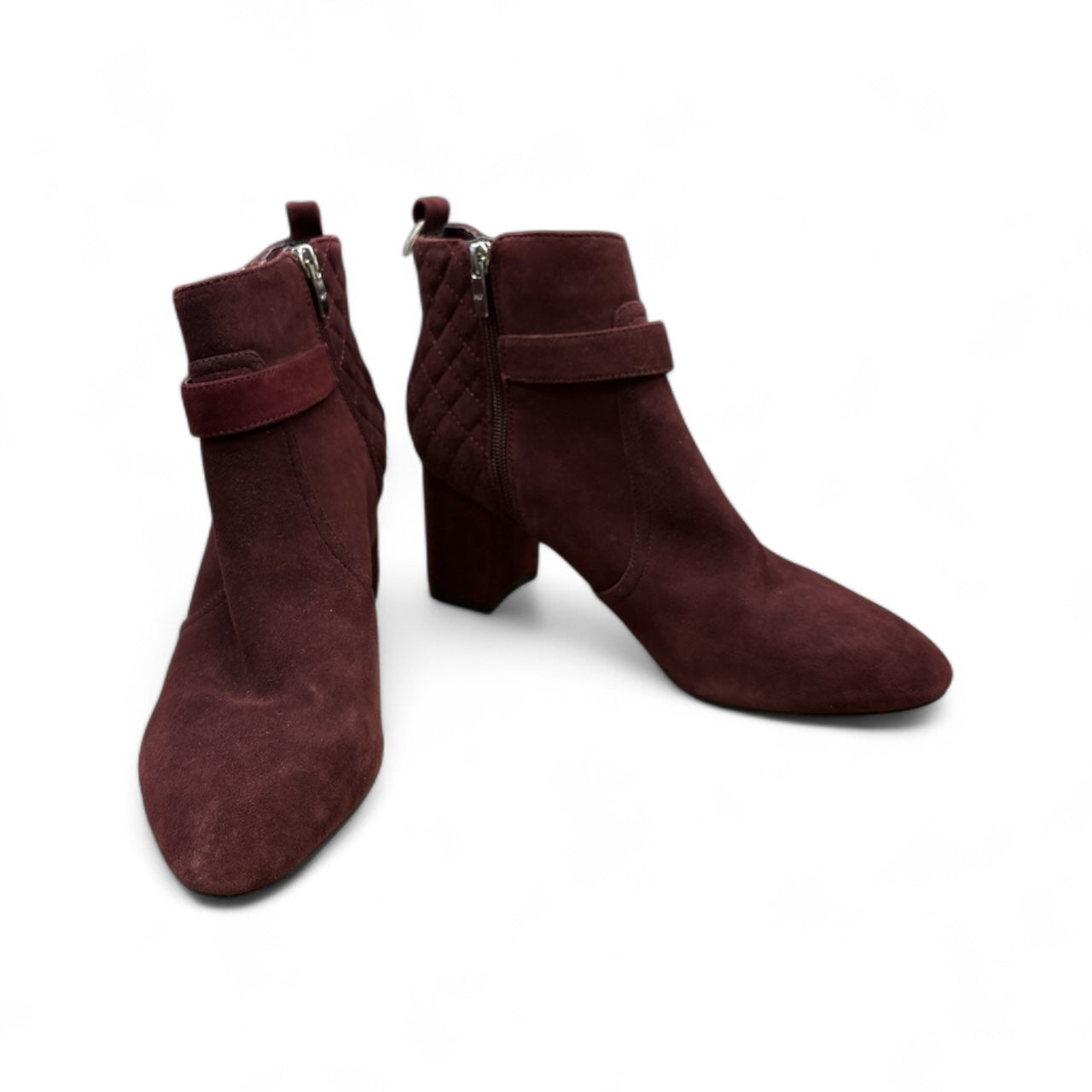 Boots Ankle Heels By Marc Fisher In Maroon, Size: 8.5