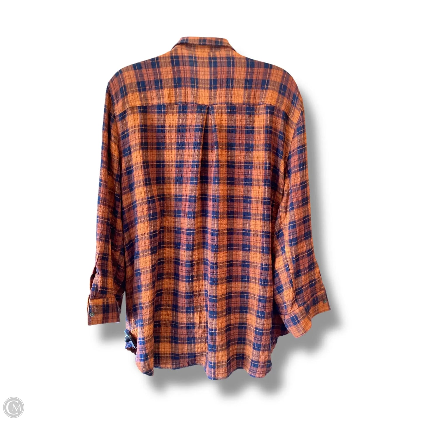 Top Long Sleeve By Intro In Plaid Pattern, Size: Xl