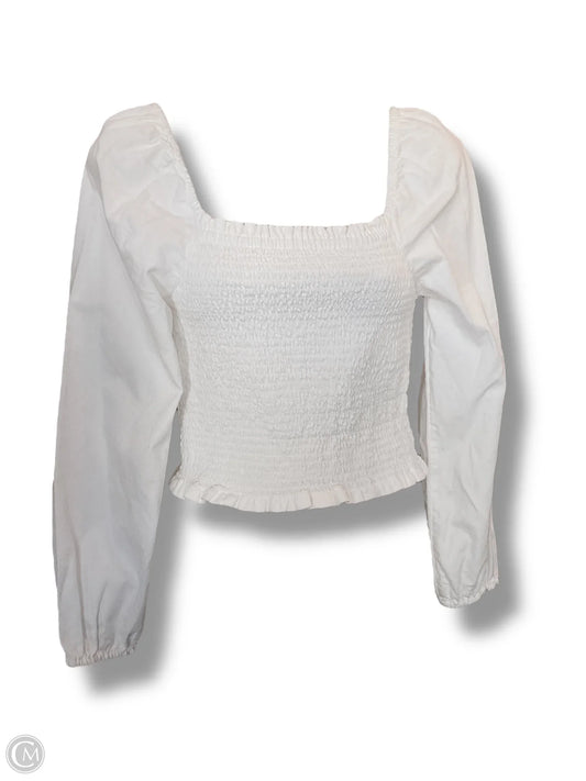 Top Long Sleeve By American Eagle In White, Size: Xs