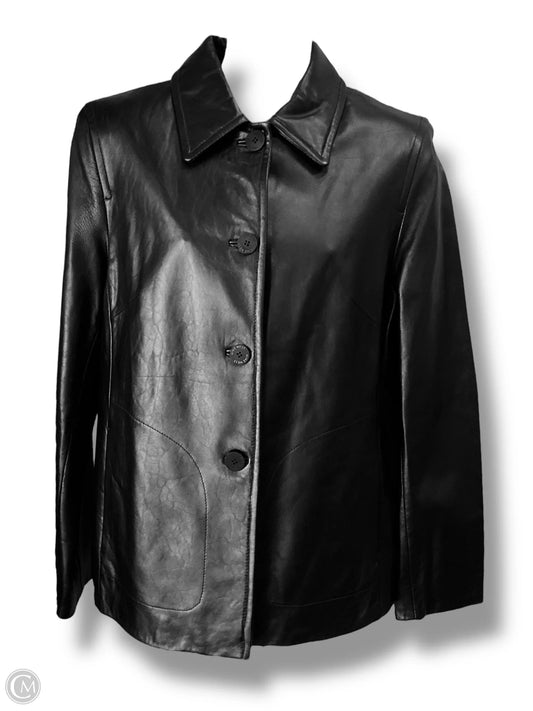 Jacket Leather By Nine West In Black, Size: M