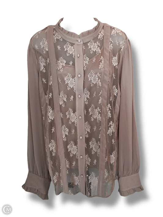 Top Long Sleeve By Cato In Rose Gold, Size: 3x