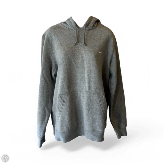 Sweatshirt Hoodie By Nike In Grey, Size: L