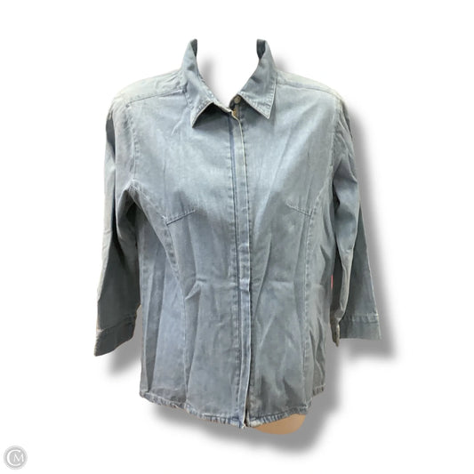 Top Long Sleeve By Willi Smith In Blue Denim, Size: Mp