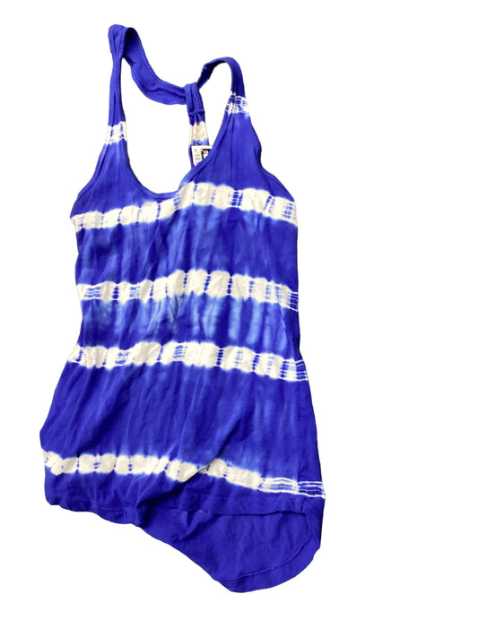 Blue & White Top Sleeveless Clothes Mentor, Size M