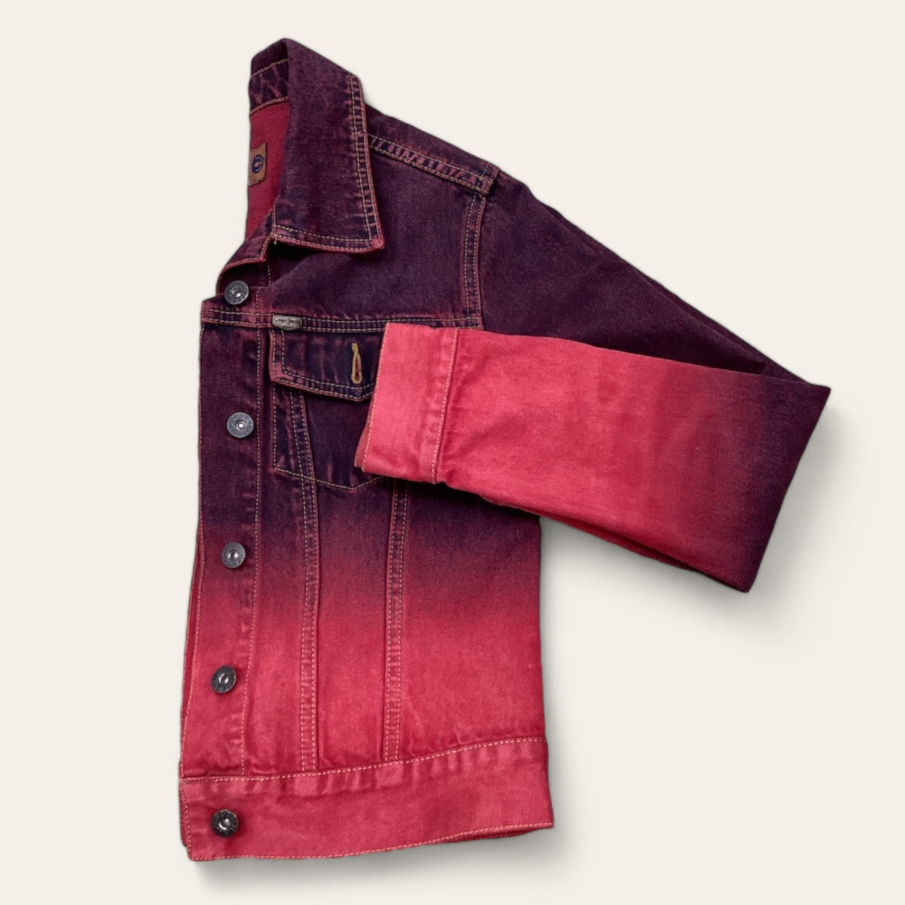 Jacket Denim By Clothes Mentor In Red, Size: S