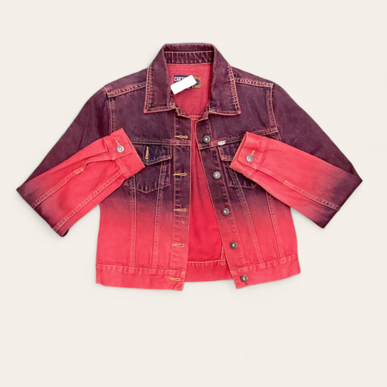 Jacket Denim By Clothes Mentor In Red, Size: S