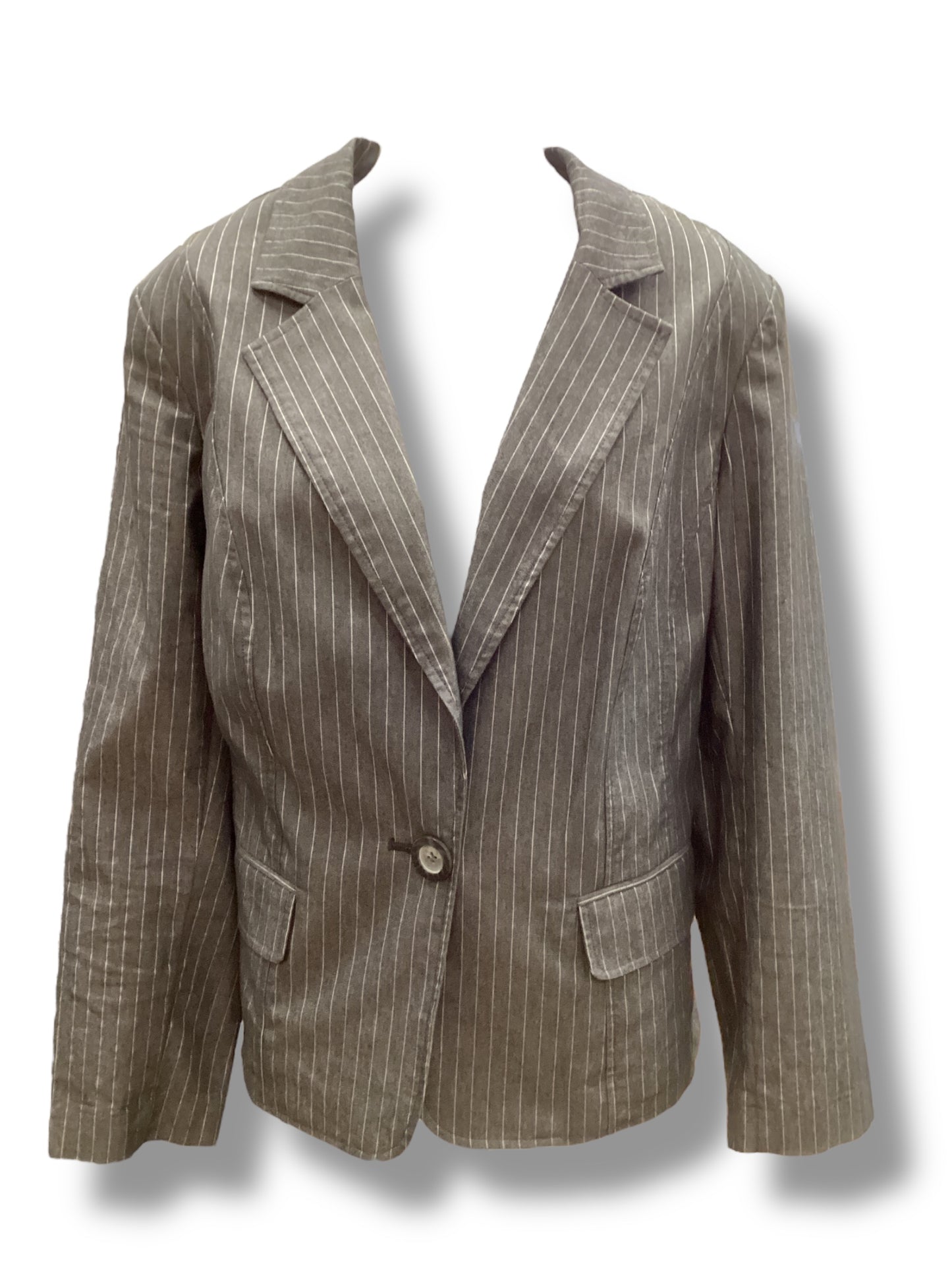 Blazer By Ashley Stewart In Grey, Size: 12