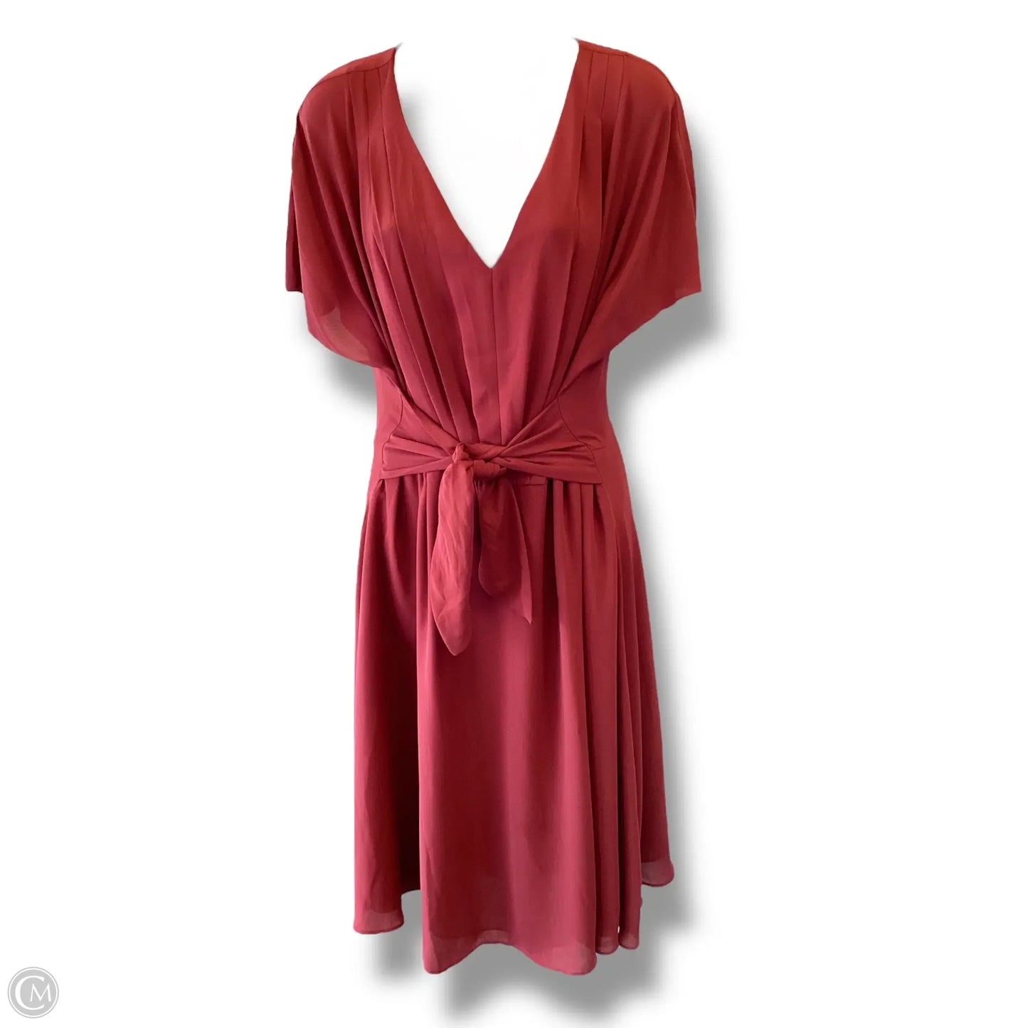 Dress Party Midi By Ann Taylor In Red, Size: 16