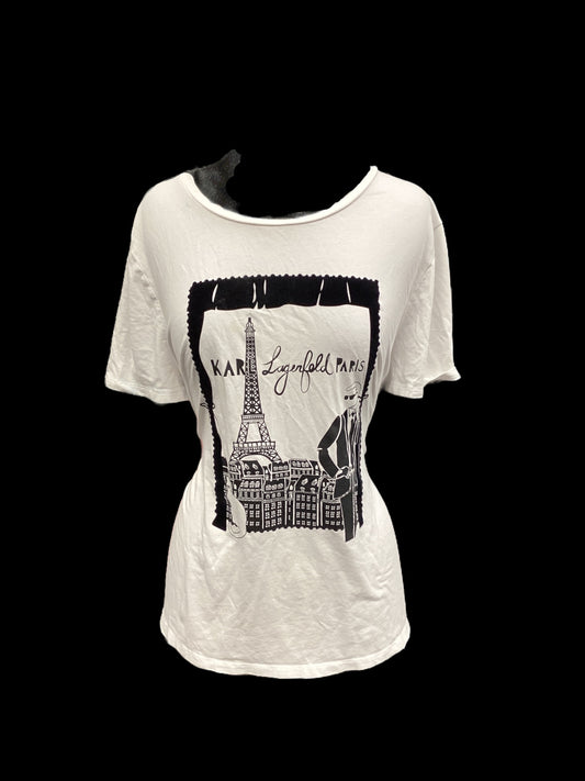 White Top Short Sleeve Karl Lagerfeld, Size Xl