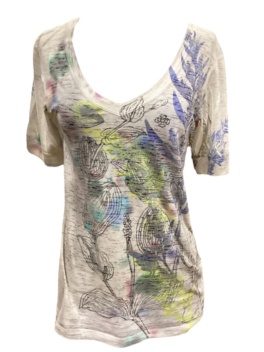 Multi-colored Top Short Sleeve Clothes Mentor, Size S