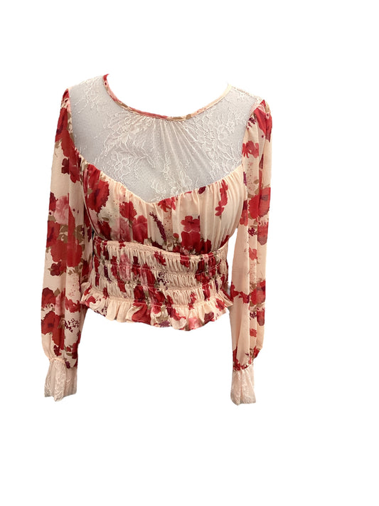 Floral Print Top Long Sleeve Free People, Size S