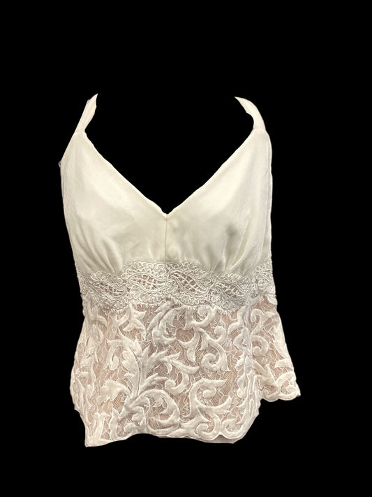 Top Short Sleeve By Carmen By Carmen Marc Valvo In Cream, Size: 16