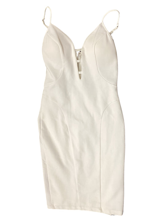 White Dress Casual Midi Bebe, Size M