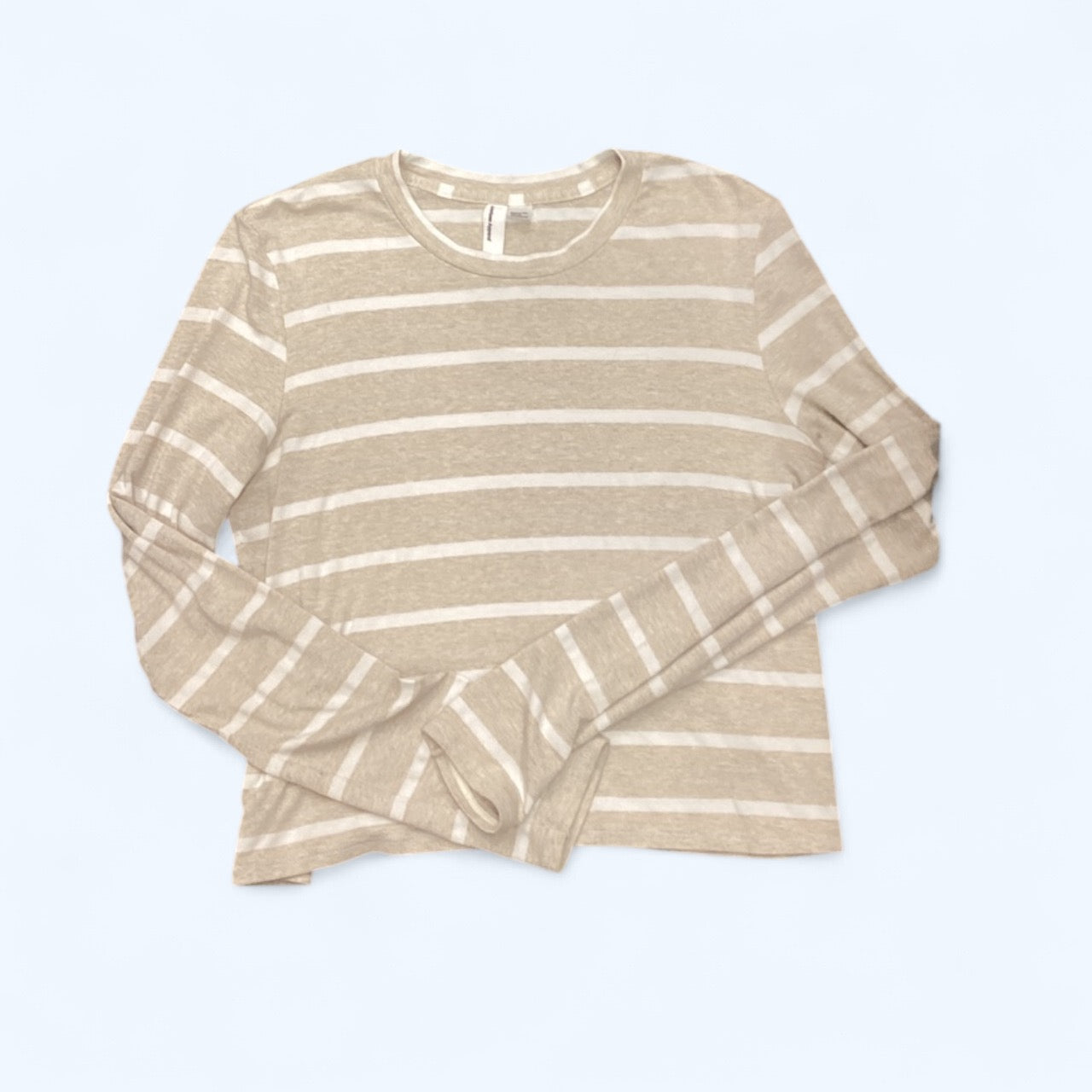 Top Long Sleeve By American Apparel In Beige, Size: M