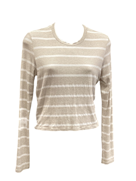 Top Long Sleeve By American Apparel In Beige, Size: M