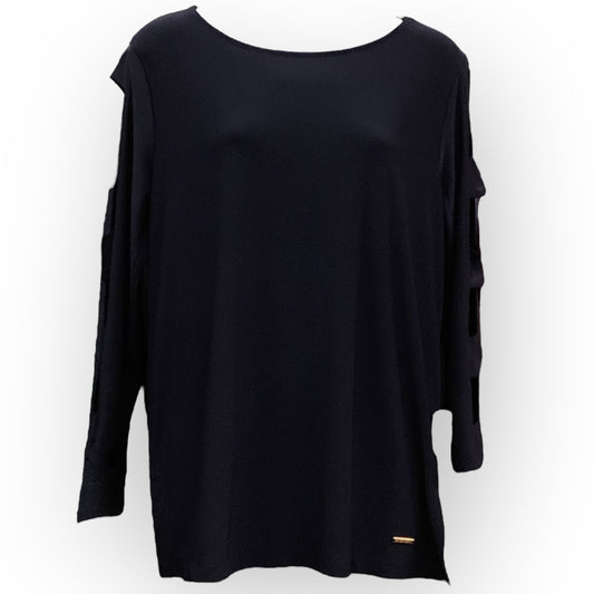 Top Long Sleeve By Anne Klein In Navy, Size: M