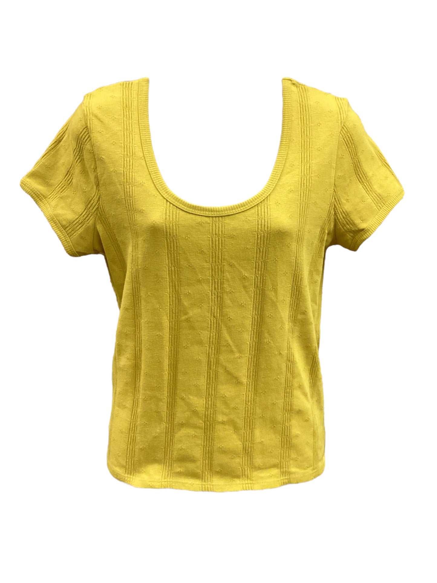 Top Short Sleeve By Madewell In Yellow, Size: M