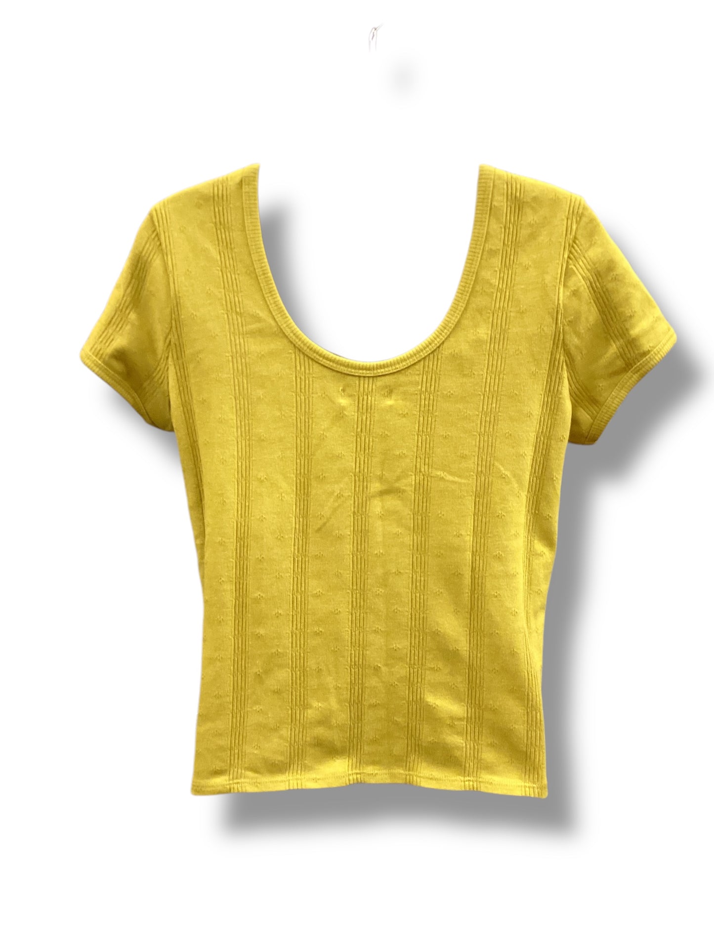 Top Short Sleeve By Madewell In Yellow, Size: M