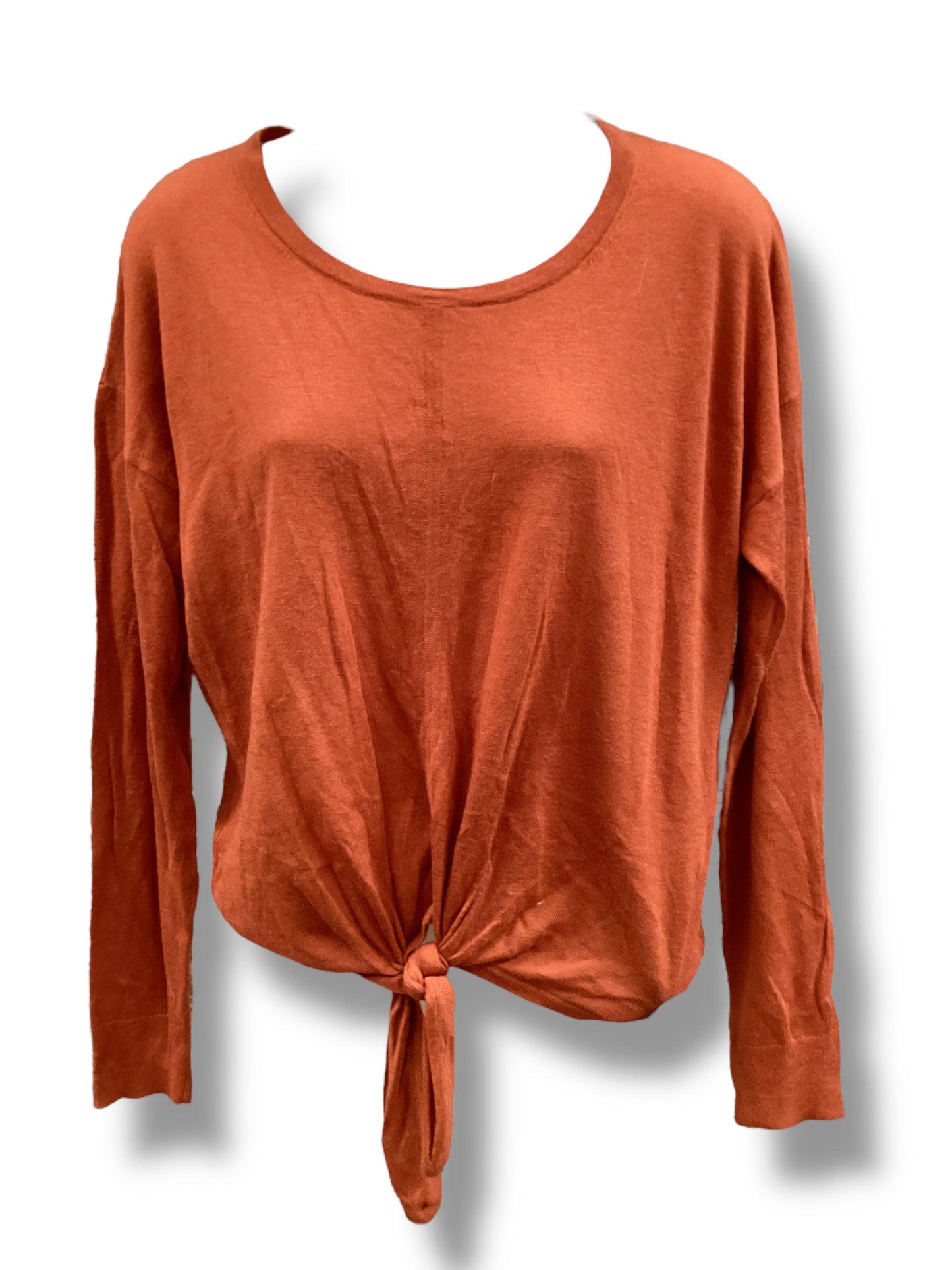 Top Long Sleeve By Madewell In Orange, Size: L