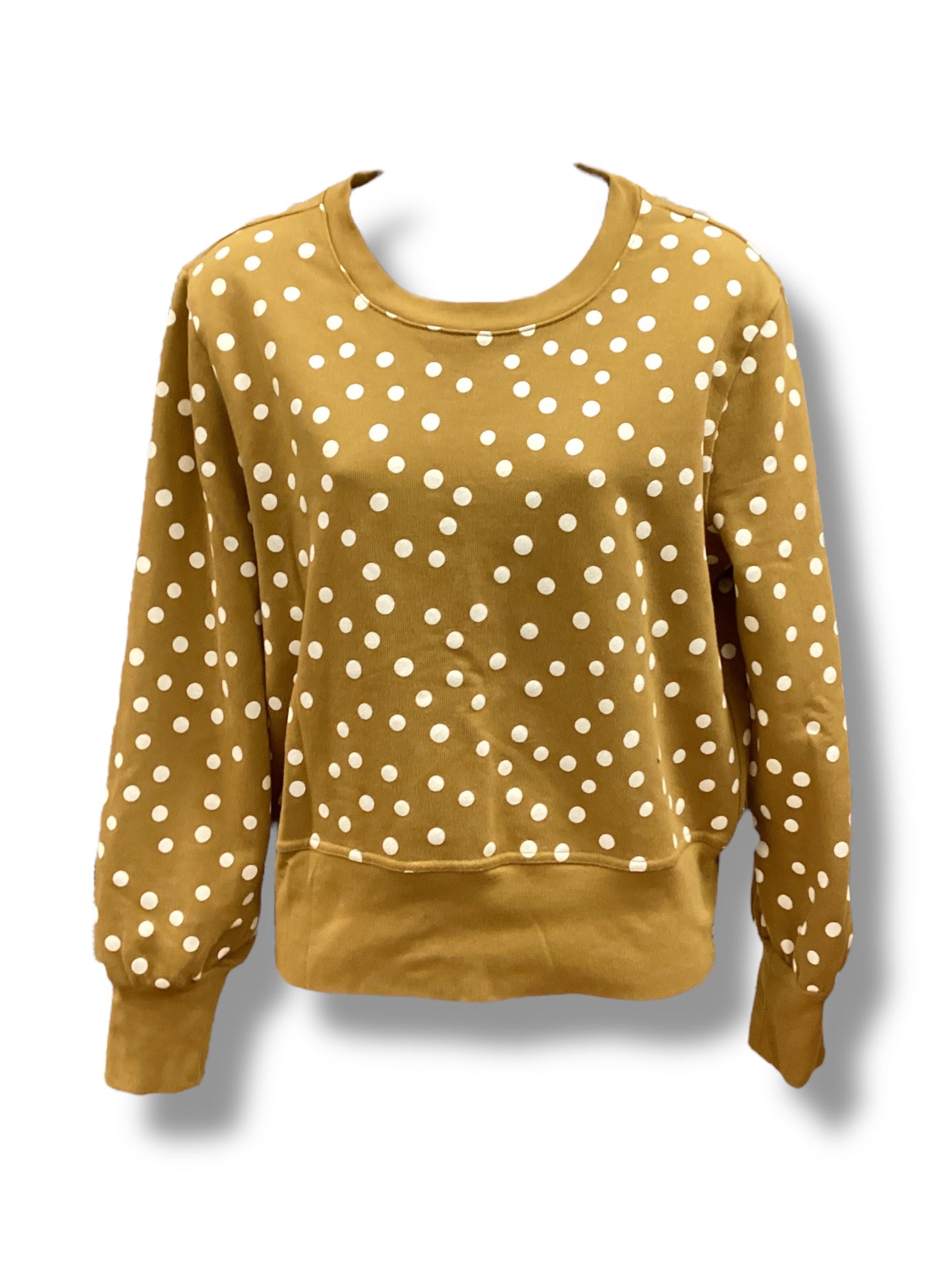 Top Long Sleeve By Madewell In Polkadot Pattern, Size: L