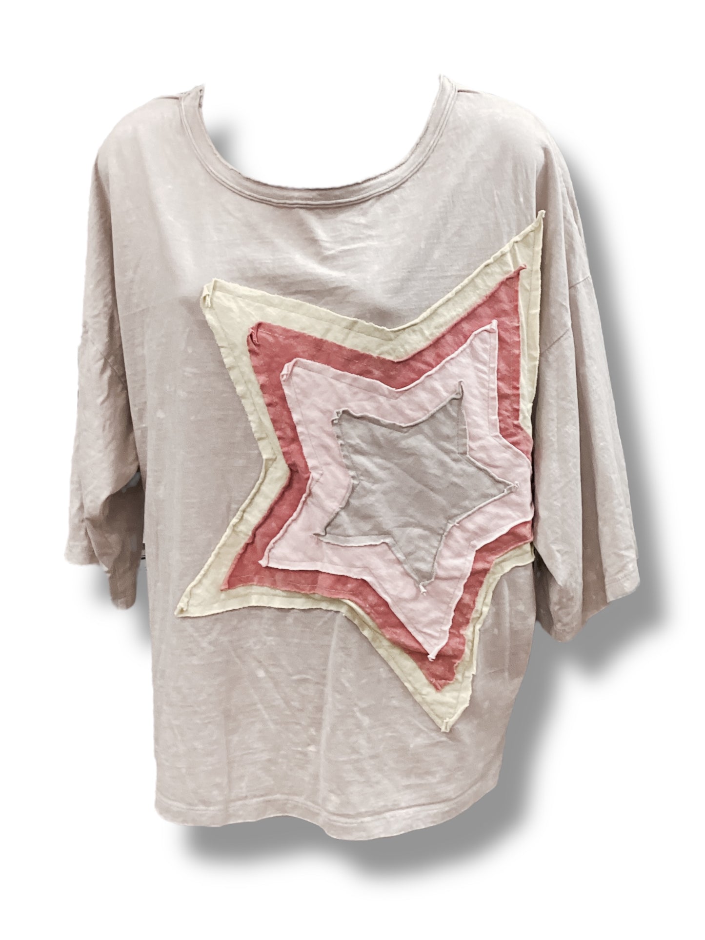 Top Short Sleeve By Brandy Melville In Beige, Size: L