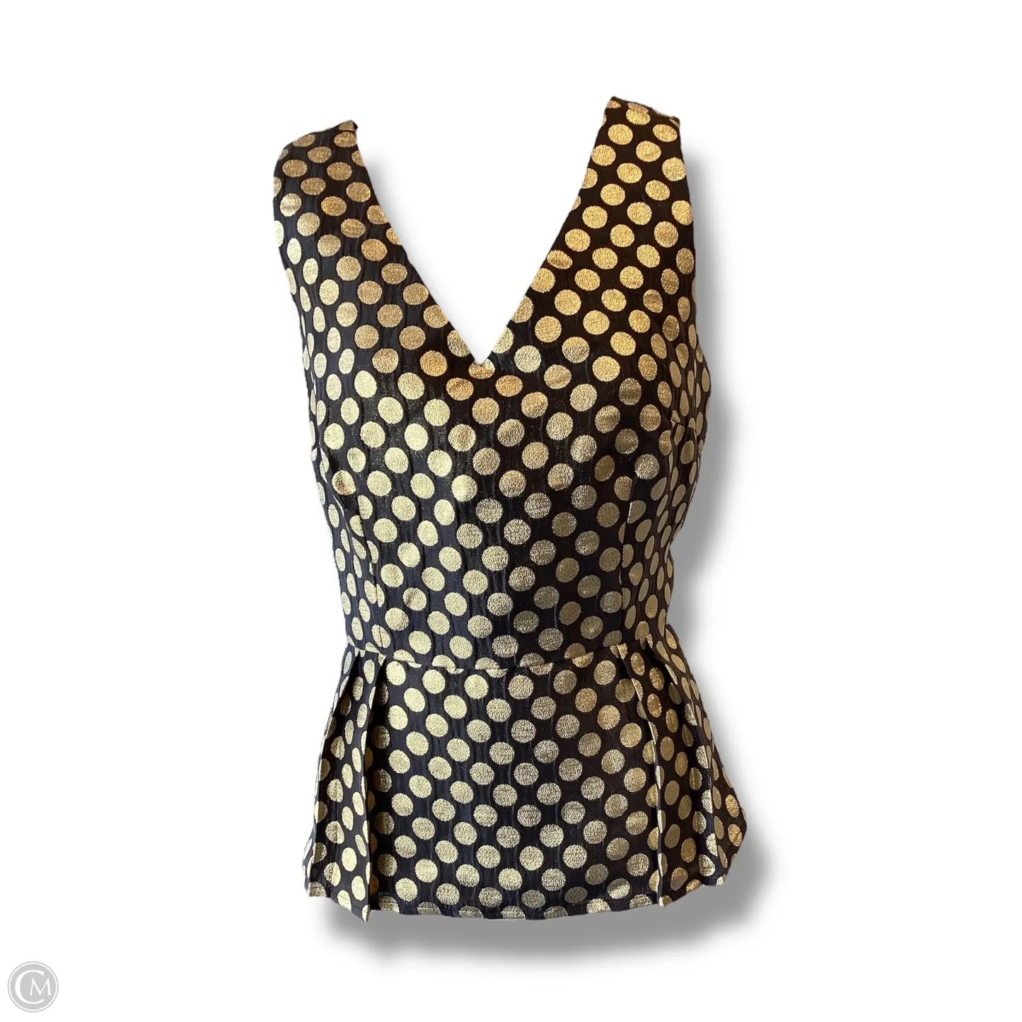 Tank Top By Ann Taylor In Black & Gold, Size: 8p