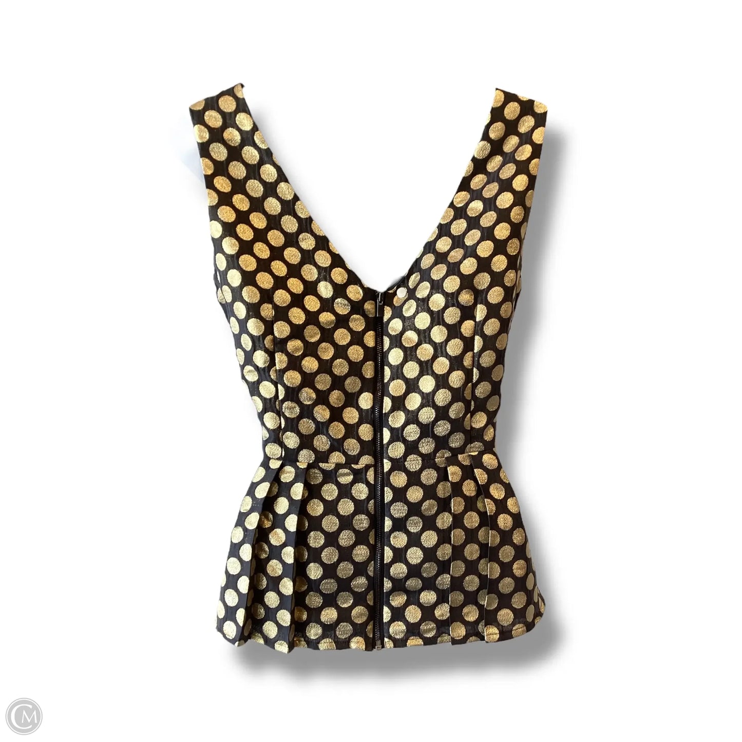 Tank Top By Ann Taylor In Black & Gold, Size: 8p