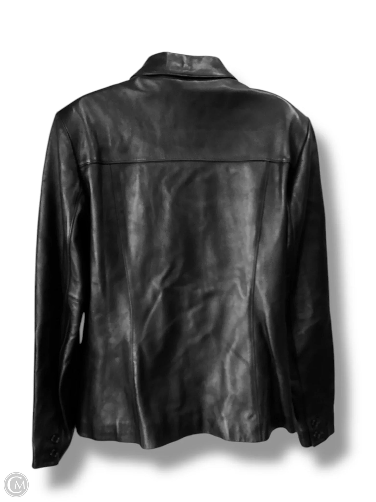 Jacket Leather By Ann Taylor In Black, Size: L