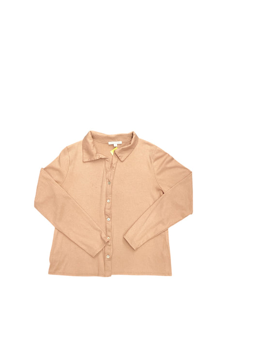 Top Long Sleeve By Green Envelope In Peach, Size: L