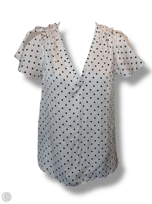 Top Short Sleeve By Banana Republic In Polkadot Pattern, Size: S