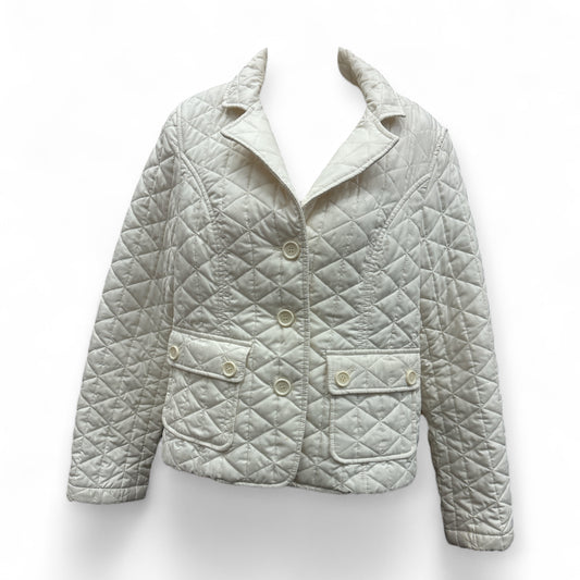 Jacket Puffer & Quilted By Ann Taylor In White, Size: 6