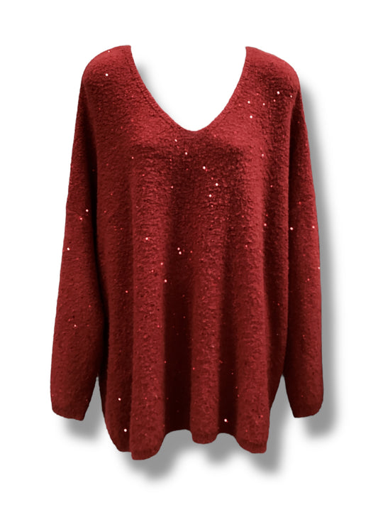 Sweater By Evri In Red, Size: 3x