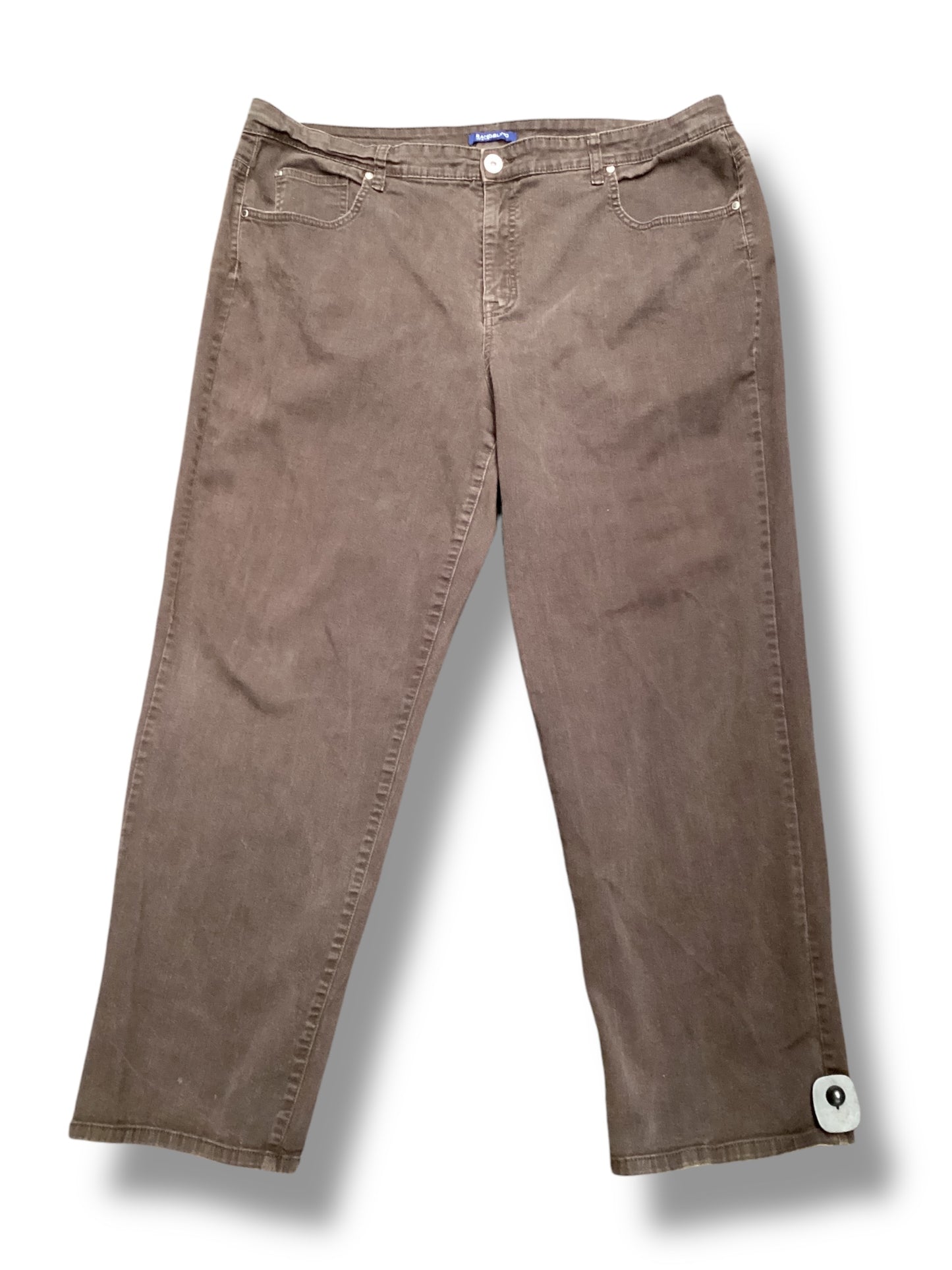 Jeans Straight By Bandolino In Brown, Size: 22