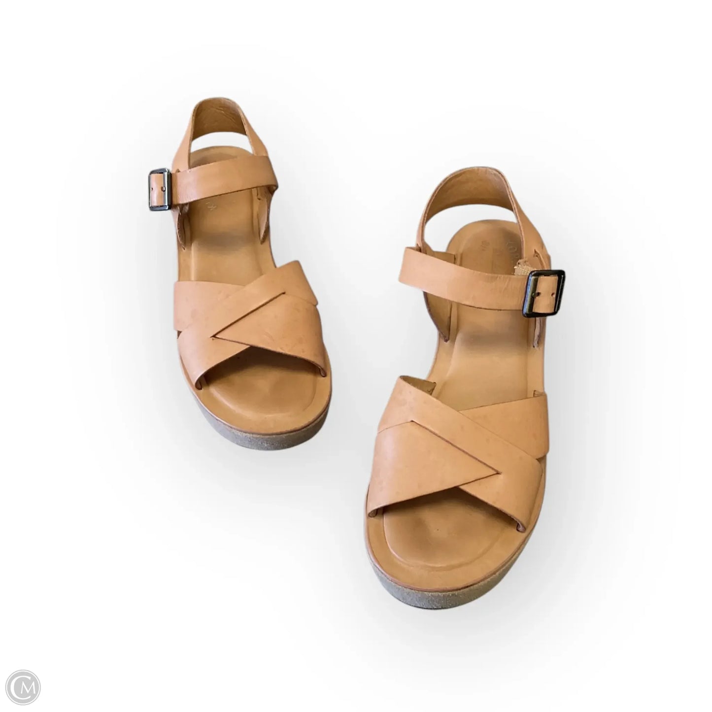 Sandals Heels Wedge By Kork Ease In Tan, Size: 9