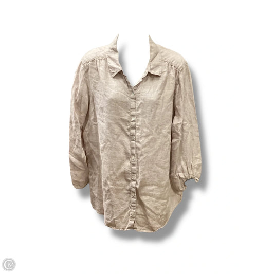 Top Long Sleeve By Artisan Ny In Beige, Size: Xl