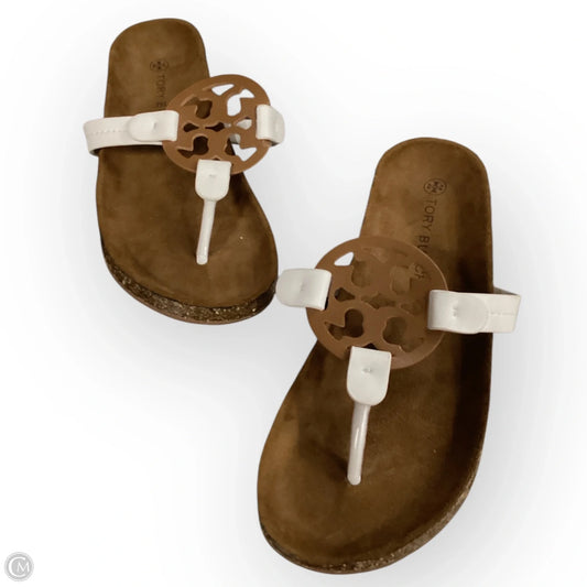 Sandals Designer By Tory Burch In Brown & White, Size: 10