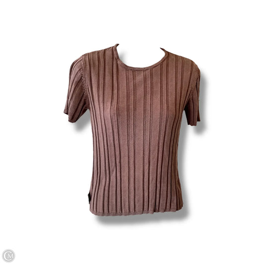 Top Short Sleeve By Ann Taylor In Maroon, Size: M